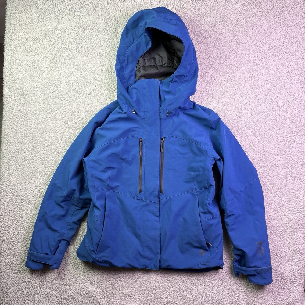 Mountain Hardwear Jacket Womens Medium Blue Firefall Hooded Full Zip Recco